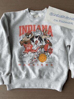 Vintage Indiana Hoosiers Looney Tunes Basketball Sweatshirt, Indiana University